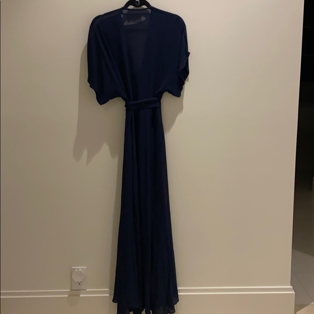 Reformation Navy Blue Wrap Dress - Picture 6 of 11